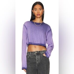 COTTON CITIZEN Tokyo Crop Top in Lilac Mix Size Medium